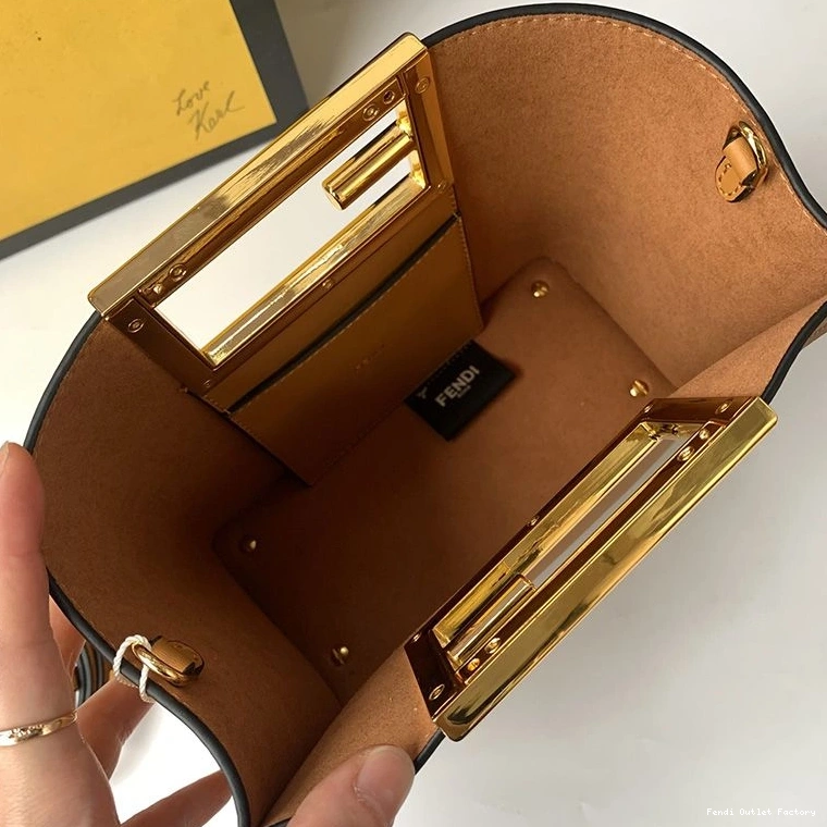 Cheap HOT Fendi Calf Leather In Bag Way Brown Small 0728